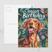 Carte Postale Anniversaire de Vizsla (Devant / Derrière)