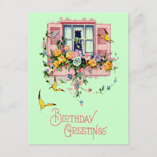 Carte postale Anniversaire de voeux vintage