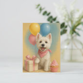 Carte Postale Anniversaire de Westie (Debout devant)