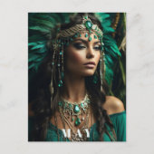 Carte Postale *~ ANNIVERSAIRE Déesse NAISSANCE Émeraude Boho AP5 (Devant)
