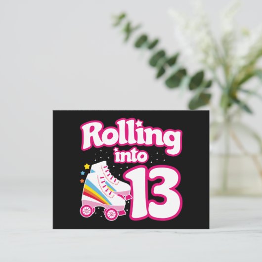 Carte Postale Anniversaire des 13 ans patin à roulettes 13 ans (Debout devant)