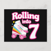 Carte Postale Anniversaire des 7 ans patin à roulettes 7 ans (Devant)