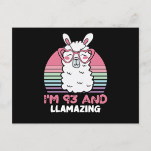 Carte Postale Anniversaire des 93 ans Llamazing Llama 93 ans d'â