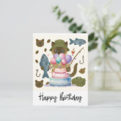 Carte Postale Anniversaire des amateurs de pêche (Debout devant)