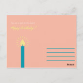 Carte Postale Anniversaire des bougies (Dos)