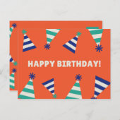 Carte Postale Anniversaire des Casquettes de fête (Devant / Derrière)