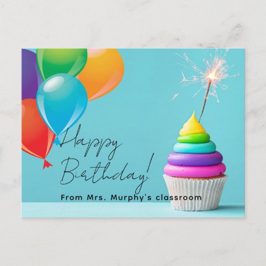 Carte Postale Anniversaire des Enfants de l'Enseignant (Devant)