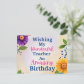Carte Postale Anniversaire des Enseignants (Debout devant)