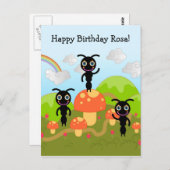 Carte Postale Anniversaire des fourmis (Devant / Derrière)