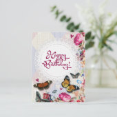 Carte Postale Anniversaire des papillons floraux (Debout devant)