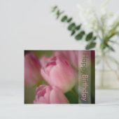 Carte postale Anniversaire des Tulipes roses (Debout devant)