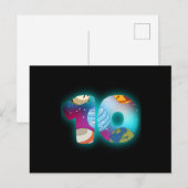 Carte Postale ANNIVERSAIRE D'ESPACE 10 10e Anniversaire Garçon 1 (Devant / Derrière)