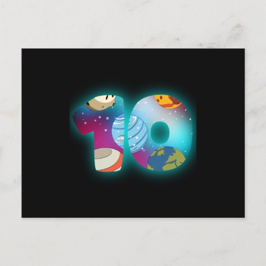 Carte Postale ANNIVERSAIRE D'ESPACE 10 10e Anniversaire Garçon 1 (Devant)