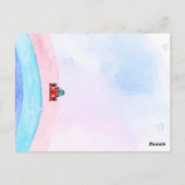 Carte Postale Anniversaire Dinosaur voiture de course garçon cou (Dos)