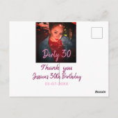 Carte Postale Anniversaire Dirty 30 ajouter nom rose ajouter pho (Dos)