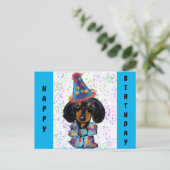 Carte Postale Anniversaire Doxie (Debout devant)