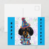 Carte Postale Anniversaire Doxie (Devant / Derrière)