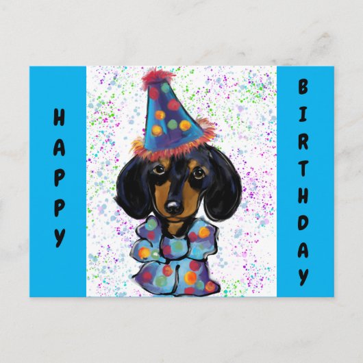 Carte Postale Anniversaire Doxie (Devant)