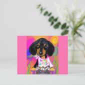 Carte Postale Anniversaire Doxie (Debout devant)