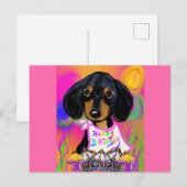 Carte Postale Anniversaire Doxie (Devant / Derrière)