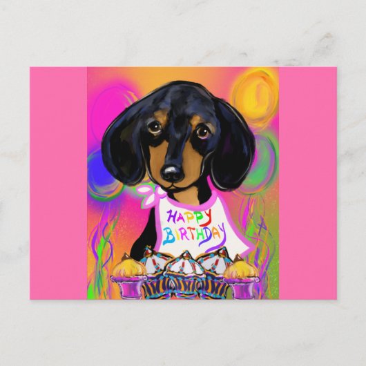 Carte Postale Anniversaire Doxie (Devant)
