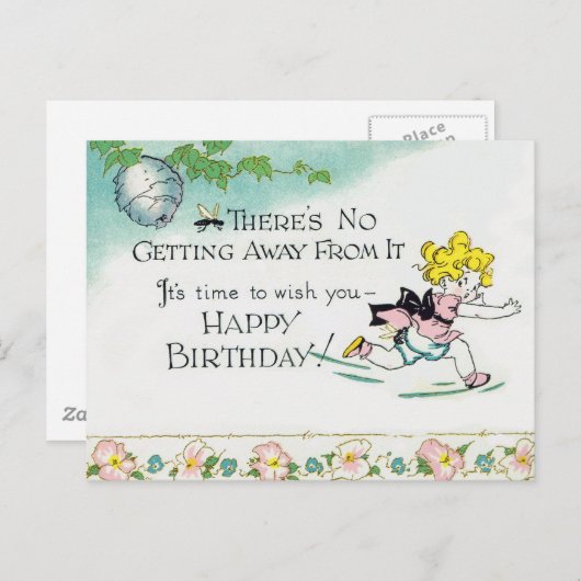 Carte Postale Anniversaire drôle (Devant / Derrière)