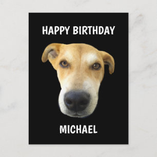Carte Postale Anniversaire Drôle Chien Visage Personnalisé