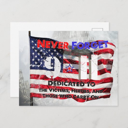Carte Postale Anniversaire du 11 septembre (Devant / Derrière)