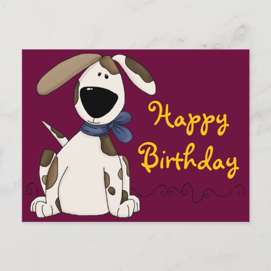 Carte Postale Anniversaire du chien mignon (Devant)