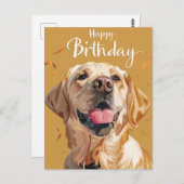 Carte Postale Anniversaire du Golden Retriever (Devant / Derrière)