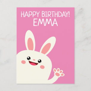 Carte Postale Anniversaire du lapin personnalisé