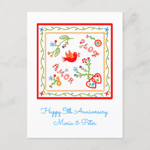 Carte Postale Anniversaire du mariage de mouchoirs portugais