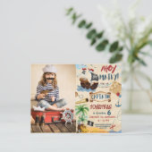 Carte Postale Anniversaire du pirate Ahoy Pirate Boy Party (Debout devant)