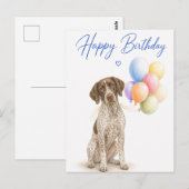 Carte Postale Anniversaire du Pointer Allemand (Devant / Derrière)