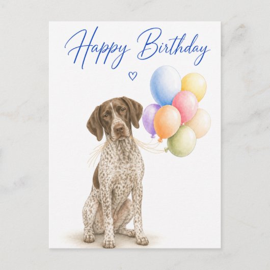 Carte Postale Anniversaire du Pointer Allemand (Devant)