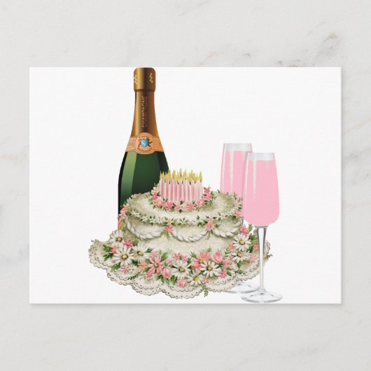 Carte Postale Anniversaire du Toast de Champagne (Devant)