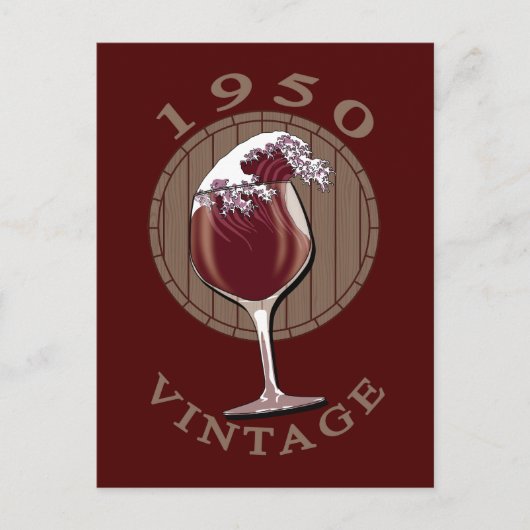 Carte Postale Anniversaire d'un amateur de vin - Millésime 1950 (Devant)