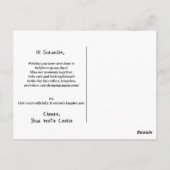 Carte Postale Anniversaire d'un ami Renard Forêt Sombre Flore (Dos)