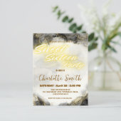 Carte Postale Anniversaire élégant néon or rose marbre 16 ans (Debout devant)