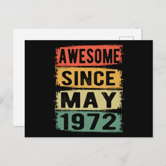 Carte Postale Anniversaire en mai Né en 1972 (Devant / Derrière)