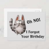 Carte Postale Anniversaire en retard (Devant / Derrière)