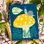 Carte Postale Anniversaire Escargot sur champignon magique Migno<br><div class="desc">Carte adaptable,  joyeux anniversaire,  ajoutez votre propre texte au verso ou avant la carte postale. Carreau dans ma boutique pour plus de design,  ou dis-moi si tu as quelque chose à faire.</div>