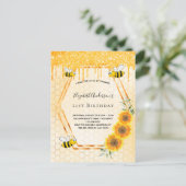 Carte Postale Anniversaire fête abeilles tournesol parties scint (Debout devant)
