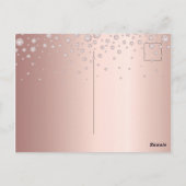 Carte Postale Anniversaire fête rose or diamants musique invitat (Dos)