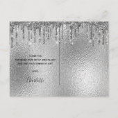 Carte Postale Anniversaire feuille d'argent parties scintillant  (Dos)