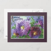 Carte Postale ANNIVERSAIRE FLEURS DE SALUT par SHARON SHARPE (Devant / Derrière)