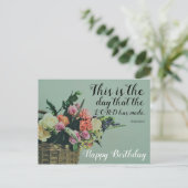 Carte Postale Anniversaire floral C'est le jour (Debout devant)