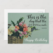 Carte Postale Anniversaire floral C'est le jour (Devant / Derrière)