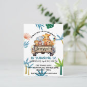 Carte Postale Anniversaire garçon tracteur camion de ferme jungl (Debout devant)