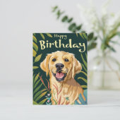 Carte Postale Anniversaire Golden Retriever (Debout devant)